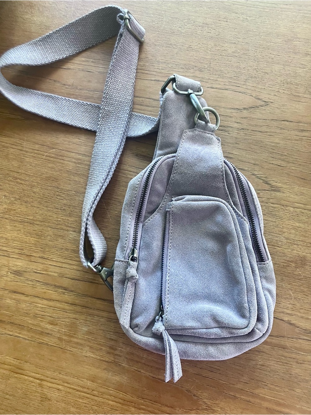 Free people 100% leather (suede) Hudson sling bag in lavender